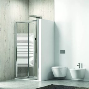 Doccia a libro 80cm vetro serigrafato altezza 180cm KM4000S - KAMALU