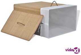 vidaXL Cesto Portabiancheria in Bambù Rettangolare Colore Naturale