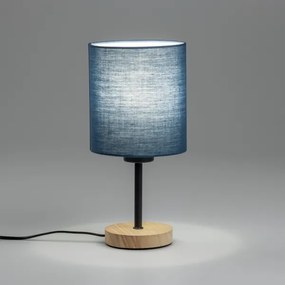 Brilagi - Lampada da tavolo NUBILA WOOD 1xE27/25W/230V quercia/blu scuro
