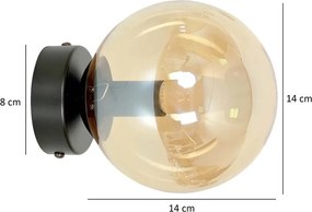 Lampada da Parete ROSSI K1 BL E14 GrafiteTrasparente Miele