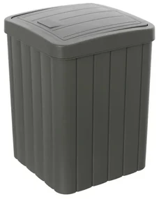 Pattumiera bagno antracite in plastica 10 lt con coperchio basculante Buzz
