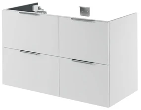 Mobile da bagno sotto lavabo SENSEA Neo bianco laccato L 105 x H 64 x P 48 cm 4 cassetti, lavabo non incluso