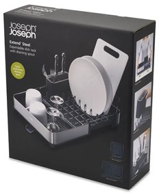 Scolapiatti regolabile grigio scuro in acciaio inox 36x32 cm Extend Steel – Joseph Joseph