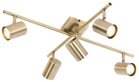 Plafoniera moderna bronzo 5 luci orientabile rettangolare - Jeana