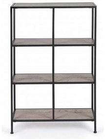 Libreria SHAPE in acciaio e legno nobilitato 60x25x90 cm