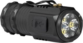 Torcia LED ricaricabile 3x5W con Base Magnetica e Clip Metallica Colore Bianco Freddo 6.500K