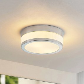 Plafoniera Flavi Lindby, dimmerabile, Cromo / Argento, Bagno, Vetro, Moderno, Plafoniera