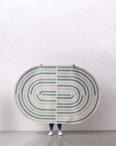 Tappeto da interno/esterno blu/color crema 160x229 cm Nour – Bizzotto