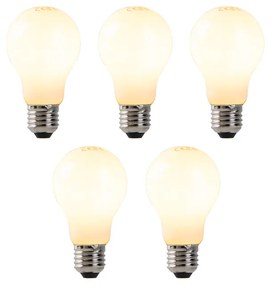 Set di 5 lampadine LED dimmerabili E27 vetro opalino 7W 806 lm 2200K