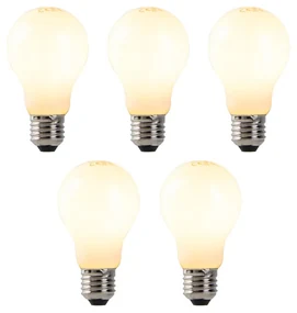 Set di 5 lampadine LED dimmerabili E27 vetro opalino 7W 806 lm 2200K