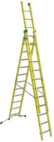 Scala a sfilo FACAL Vetroprima in fibra di vetro 3 rampe da 12 gradini portata massima 150 kg EN 131 per lavori fino a 9.9 m