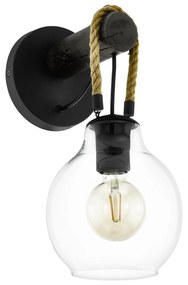 Applique Vintage Roding Acciaio Nero 1 Luce E27