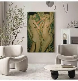 Quadro - Zwei Mädchen (Otto Mueller) Su tela italiana 80x120