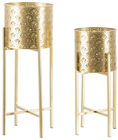 Set di 2 portavasi in oro, altezza 52 cm Golvy - Mauro Ferretti