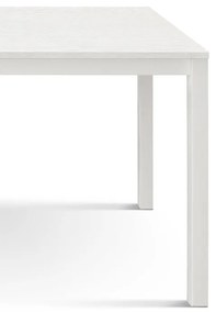 Tavolo RAVENNA in legno finitura bianco anticato e struttura in metallo bianco 80&#215;80 cm