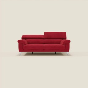 Raffaello divano con sedute allungabili e poggiatesta reclinabili in microfibra smacchiabile T11 rosso