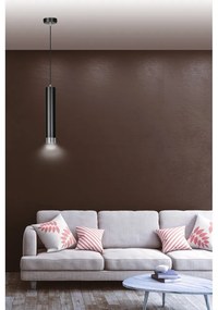 Lampada a Sospensione in Acciaio KIBO 1 GU10 Colore del corpo Nero e Cromo