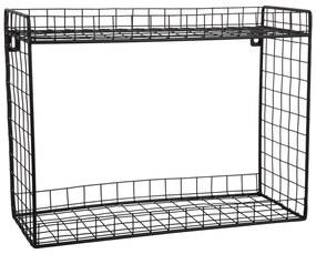 Mensola nera in acciaio con ripiani multipli 40 cm Reja – PT LIVING