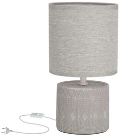Lampada da tavolo grigia con paralume in tessuto (altezza 26 cm) Dina - Candellux Lighting