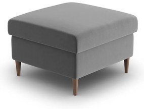 Poggiapiedi grigio chiaro con rivestimento in velluto Kyoto – Cosmopolitan Design