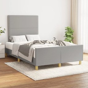 Giroletto Senza Materasso Grigio Chiaro 120x200 Cm Tessuto /
