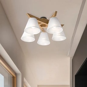 Brilagi - LED  Lampadario a plafone ANTHONY 5xE14/40W/230V quercia/bianco