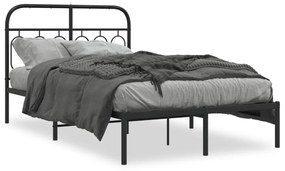 Giroletto Con Testiera İn Metallo Nero 120x200 Cm /