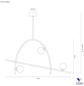 Freedom sospensione led 3x6w 720lm 3000k