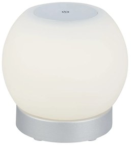 Lampada Da Tavolo Moderna Poka Plastica Cromo Opaco Led Integrato 3W 3000K