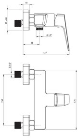 Deante BQL_N40M - Miscelatore per doccia BLUR nero
