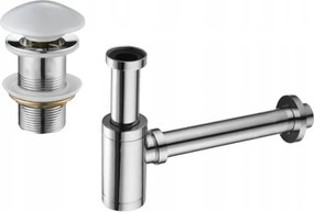 Mexen semiforo per lavabo rotondo con tappo ceramico clic-clac, senza troppo pieno, cromo/bianco - 7991050-02