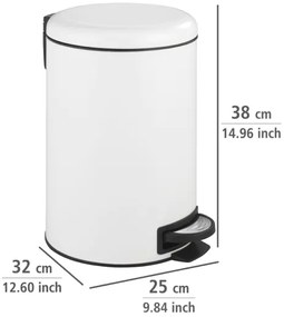 WENKO 22707100 - Pattumiera LEMAN 25x38 cm bianco/nero