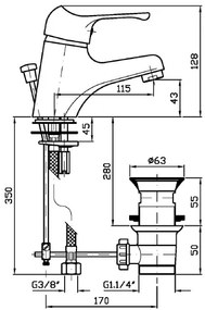 Miscelatore Monocomando Lavabo Con Leva Sanitaria Cromo Zucchetti Z1920P.H