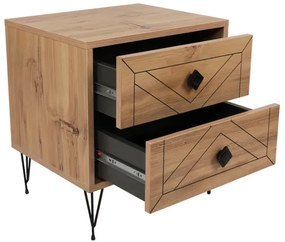 Comodino LUNA 55x50 cm marrone/nero