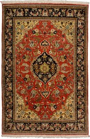Ghom Tappeto 170x110 Rosso (Iran) Annodato A Mano