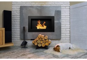 Camino a bioetanolo da parete o incasso Pisa Nero L 65 x P 12 x H 40