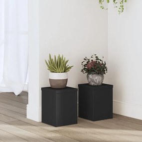 Supporti Per Piante 2 Pz Neri 15x15x20 Cm Legno Multistrato /