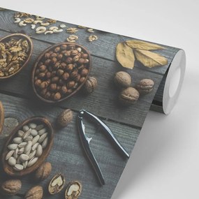 Carta da parati – Mix di noci in ciotole