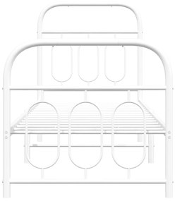 Giroletto con testiera e pediera metallo bianco 75x190 cm