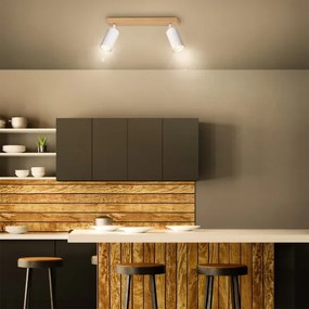 Brilagi - Faretto SELE 2xGU10/30W/230V bianco/effetto rovere