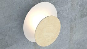 Applique da Parete Circle Bianca e in Legno Luce Indiretta Base G9