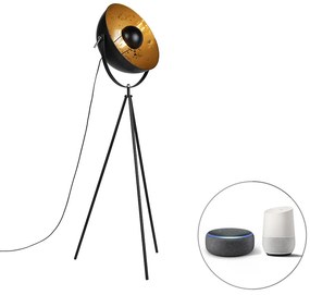 Lampada da terra a treppiede intelligente nera incl. Wifi A60 - Magna 40 Eglip