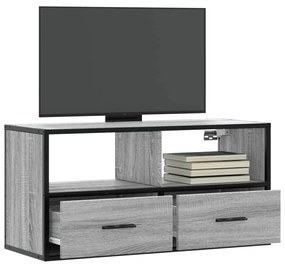 Mobile Tv Grigio Sonoma 80x31x39,5 Cm Legno Multistrato Metallo /