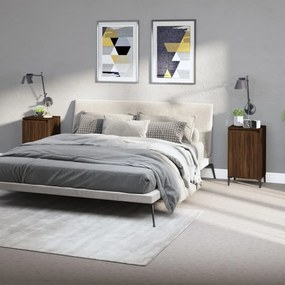 Comodini 2 Pz Rovere Marrone 40x35x70 Cm İn Legno Multistrato /