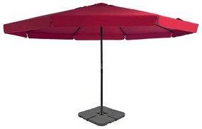 Ombrellone Da Giardino Con Base Portatile Rosso /
