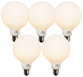 Set di 5 Lampadine LED dimmerabili E27 Opale G125 5W 450 lm 2700K