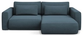Divano angolare blu allungabile/con contenitore (con penisola a destra/con chaise lounge) Kapua – Makamii