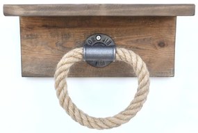 Porta asciugamani con ripiano BORURAF 14x30 cm abete