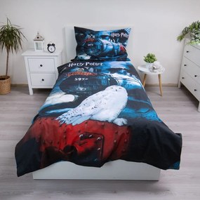 Set copripiumino e federa da bambini in cotone per letto singolo 140x200 cm Harry Potter "Hogwarts Express" – Jerry Fabrics