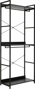 Libreria–Appendiabiti Rin A nera – 80x40x200 cm